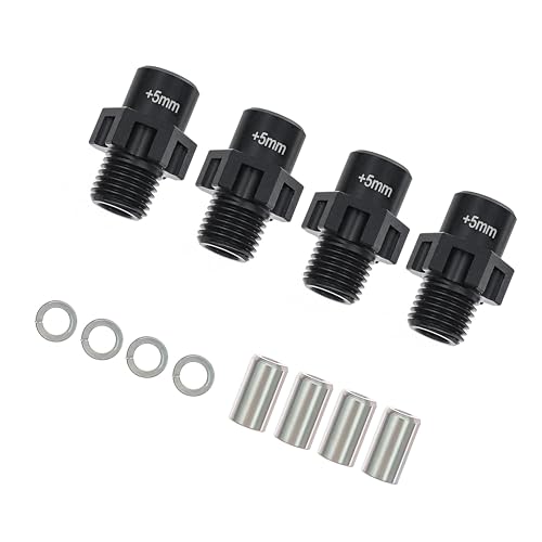 for 7075 Aluminiumlegierung 17mm Radnaben + 5mm Verbreiterung for Tra-xxas 1/8 JA-to 4X4 VXL 9086 & Präzisionspassung(Zwart) von RWEQUTES