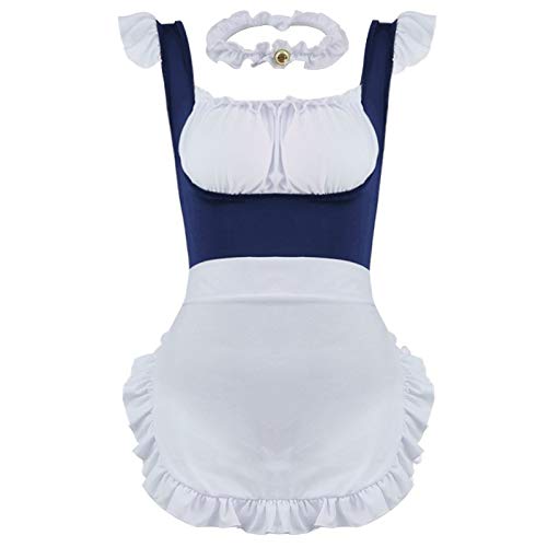 RWRAPS Kreative Unterwäsche Sexy Kostüm Durchsichtige Unterwäsche Dienstmädchen Home Interior Pyjamas Spitzenkostüm für Frauen (Farbe: Set, Größe: Mittel) (Set L) von RWRAPS