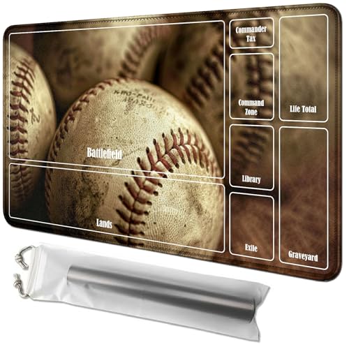 RWUTYTIUL Baseballkarten-Spielmatte, 61 x 35,6 cm, mit Tube-Tasche, Kartenspielmatte mit Zonen, Commander-Deckbrett, MTG, RPG, CCG, TCG, Kartenspiel, Schreibtischunterlage für Anfänger RWUTYTIUL Baseballkarten-Spielmatte, 61 x 35,6 cm, mit Tube-Tasche, Kartenspielmatte mit Zonen, Commander-Deckbrett, MTG, RPG, CCG, TCG, Kartenspiel, Schreibtischunterlage für Anfänger von RWUTYTIUL