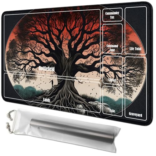 RWUTYTIUL Baumkarten-Spielmatte, 61 x 35,6 cm, mit Tube-Tasche, Kartenspielmatte mit Zonen, Commander-Deckbrett, MTG, RPG, CCG, TCG, Kartenspiel, Schreibtischunterlage für Anfänger RWUTYTIUL Baumkarten-Spielmatte, 61 x 35,6 cm, mit Tube-Tasche, Kartenspielmatte mit Zonen, Commander-Deckbrett, MTG, RPG, CCG, TCG, Kartenspiel, Schreibtischunterlage für Anfänger von RWUTYTIUL