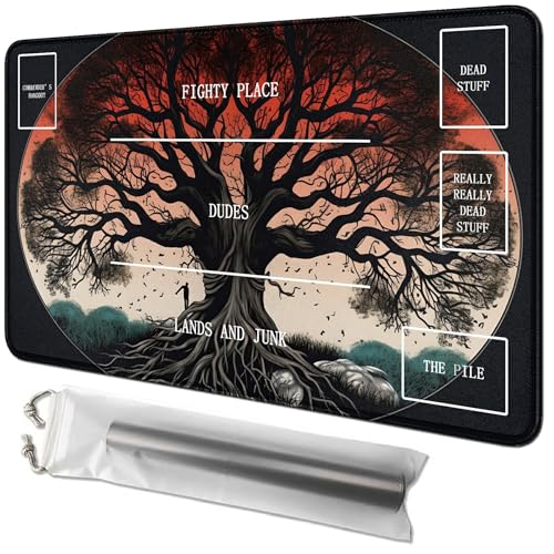 RWUTYTIUL Baumkarten-Spielmatte, 61 x 35,6 cm, mit Tube-Tasche, Kartenspielmatte mit Zonen, Commander-Deckbrett, MTG, RPG, CCG, TCG, Kartenspiel, Schreibtischunterlage für Anfänger RWUTYTIUL Baumkarten-Spielmatte, 61 x 35,6 cm, mit Tube-Tasche, Kartenspielmatte mit Zonen, Commander-Deckbrett, MTG, RPG, CCG, TCG, Kartenspiel, Schreibtischunterlage für Anfänger von RWUTYTIUL