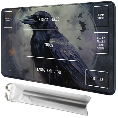 RWUTYTIUL Black Eagle Kartenspielmatte, 61 x 35,6 cm, mit Tube-Tasche, Kartenspielbrett mit Zonen, Kommandantendeck, MTG, RPG, CCG, TCG, Kartenspiel, Schreibtischunterlage für Anfänger RWUTYTIUL Black Eagle Kartenspielmatte, 61 x 35,6 cm, mit Tube-Tasche, Kartenspielbrett mit Zonen, Kommandantendeck, MTG, RPG, CCG, TCG, Kartenspiel, Schreibtischunterlage für Anfänger von RWUTYTIUL