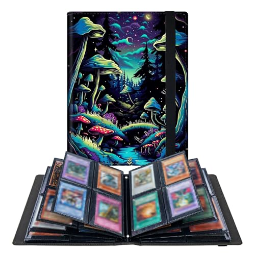 RWUTYTIUL Blue Mushroom Forest 4 Pocket Sammelkarten Album, Sammelkarten Binder Halter mit 400 Kartenschutz, Erweiterbares PU Kartenbuch Sammelkartenbinder für Sport, MTG und Andere TCG Ordner RWUTYTIUL Blue Mushroom Forest 4 Pocket Sammelkarten Album, Sammelkarten Binder Halter mit 400 Kartenschutz, Erweiterbares PU Kartenbuch Sammelkartenbinder für Sport, MTG und Andere TCG Ordner von RWUTYTIUL