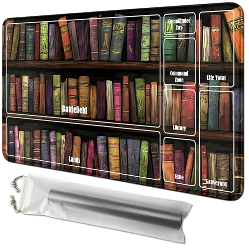 RWUTYTIUL Bücherkarten-Spielmatte, 61 x 35,6 cm, mit Tube-Tasche, Kartenspiel-Spielmatte mit Zonen, Commander-Deckbrett, MTG, RPG, CCG, TCG, Kartenspiel, Schreibtischmatten für Anfänger RWUTYTIUL Bücherkarten-Spielmatte, 61 x 35,6 cm, mit Tube-Tasche, Kartenspiel-Spielmatte mit Zonen, Commander-Deckbrett, MTG, RPG, CCG, TCG, Kartenspiel, Schreibtischmatten für Anfänger von RWUTYTIUL