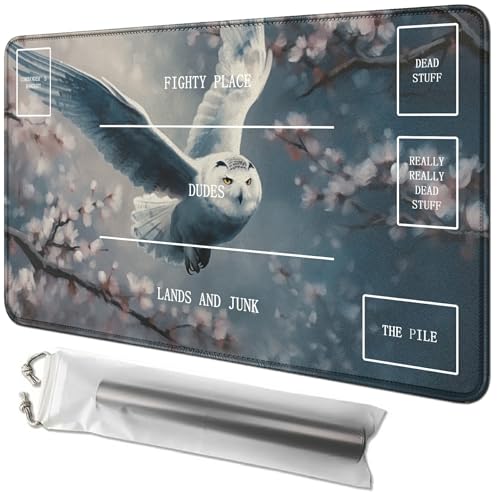 RWUTYTIUL Cherry Owl Karten-Spielmatte, 61 x 35,6 cm, mit Tube-Tasche, Kartenspielmatte mit Zonen, Commander-Deckbrett, MTG, RPG, CCG, TCG, Kartenspiel, Schreibtischunterlage für Anfänger RWUTYTIUL Cherry Owl Karten-Spielmatte, 61 x 35,6 cm, mit Tube-Tasche, Kartenspielmatte mit Zonen, Commander-Deckbrett, MTG, RPG, CCG, TCG, Kartenspiel, Schreibtischunterlage für Anfänger von RWUTYTIUL