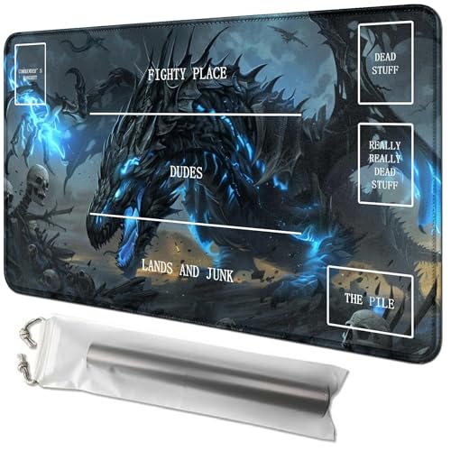 RWUTYTIUL Dragon Card Playmat 61 x 35,6 cm mit Playmat Tube Bag, Kartenspiel, Spielmatte mit Zonen, Kommandantendeckbrett, MTG, RPG, CCG, TCG, Kartenspiel, Schreibtischmatten für Anfänger RWUTYTIUL Dragon Card Playmat 61 x 35,6 cm mit Playmat Tube Bag, Kartenspiel, Spielmatte mit Zonen, Kommandantendeckbrett, MTG, RPG, CCG, TCG, Kartenspiel, Schreibtischmatten für Anfänger von RWUTYTIUL