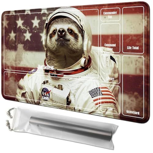 RWUTYTIUL Flaggen-Faultier-Karten-Spielmatte, 61 x 35,6 cm, mit Tube-Tasche, Kartenspiel, Spielmatte mit Zonen, Kommandantendeckbrett, MTG, RPG, CCG, TCG, Kartenspiel, Schreibtischmatten für Anfänger RWUTYTIUL Flaggen-Faultier-Karten-Spielmatte, 61 x 35,6 cm, mit Tube-Tasche, Kartenspiel, Spielmatte mit Zonen, Kommandantendeckbrett, MTG, RPG, CCG, TCG, Kartenspiel, Schreibtischmatten für Anfänger von RWUTYTIUL