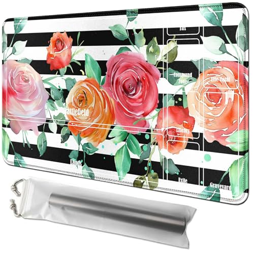RWUTYTIUL Floral Card Playmat 61 x 35,6 cm mit Tube-Tasche, Kartenspielmatte mit Zonen, Commander-Deckbrett, MTG, RPG, CCG, TCG, Kartenspiel, Schreibtischunterlage für Anfänger RWUTYTIUL Floral Card Playmat 61 x 35,6 cm mit Tube-Tasche, Kartenspielmatte mit Zonen, Commander-Deckbrett, MTG, RPG, CCG, TCG, Kartenspiel, Schreibtischunterlage für Anfänger von RWUTYTIUL