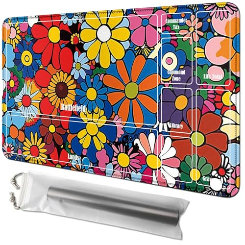 RWUTYTIUL Flower Card Playmat 61 x 35,6 cm mit Tube-Tasche, Kartenspiel-Spielmatte mit Zonen, Commander-Deckbrett, MTG, RPG, CCG, TCG, Kartenspiel, Schreibtischmatten für Anfänger RWUTYTIUL Flower Card Playmat 61 x 35,6 cm mit Tube-Tasche, Kartenspiel-Spielmatte mit Zonen, Commander-Deckbrett, MTG, RPG, CCG, TCG, Kartenspiel, Schreibtischmatten für Anfänger von RWUTYTIUL