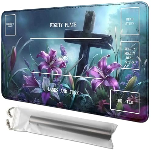 RWUTYTIUL Flower Card Playmat 61 x 35,6 cm mit Tube-Tasche, Kartenspiel-Spielmatte mit Zonen, Commander-Deckbrett, MTG, RPG, CCG, TCG, Kartenspiel, Schreibtischmatten für Anfänger RWUTYTIUL Flower Card Playmat 61 x 35,6 cm mit Tube-Tasche, Kartenspiel-Spielmatte mit Zonen, Commander-Deckbrett, MTG, RPG, CCG, TCG, Kartenspiel, Schreibtischmatten für Anfänger von RWUTYTIUL