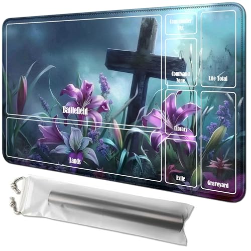 RWUTYTIUL Flower Card Playmat 61 x 35,6 cm mit Tube-Tasche, Kartenspielmatte mit Zonen, Commander-Deckbrett, MTG, RPG, CCG, TCG, Kartenspiel, Schreibtischunterlage für Anfänger RWUTYTIUL Flower Card Playmat 61 x 35,6 cm mit Tube-Tasche, Kartenspielmatte mit Zonen, Commander-Deckbrett, MTG, RPG, CCG, TCG, Kartenspiel, Schreibtischunterlage für Anfänger von RWUTYTIUL