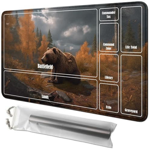 RWUTYTIUL Forest Bbear Karten-Spielmatte, 61 x 35,6 cm, mit Tube-Tasche, Kartenspiel, Spielmatte mit Zonen, Commander-Deckbrett, MTG, RPG, CCG, TCG, Kartenspiel, Schreibtischunterlage für Anfänger RWUTYTIUL Forest Bbear Karten-Spielmatte, 61 x 35,6 cm, mit Tube-Tasche, Kartenspiel, Spielmatte mit Zonen, Commander-Deckbrett, MTG, RPG, CCG, TCG, Kartenspiel, Schreibtischunterlage für Anfänger von RWUTYTIUL