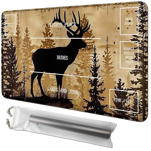 RWUTYTIUL Forest Deer Kartenspielmatte 61 x 35,6 cm mit Tube-Tasche, Kartenspiel-Spielmatte mit Zonen, Kommandantendeckbrett, MTG, RPG, CCG, TCG, Kartenspiel, Schreibtischunterlage für Anfänger RWUTYTIUL Forest Deer Kartenspielmatte 61 x 35,6 cm mit Tube-Tasche, Kartenspiel-Spielmatte mit Zonen, Kommandantendeckbrett, MTG, RPG, CCG, TCG, Kartenspiel, Schreibtischunterlage für Anfänger von RWUTYTIUL