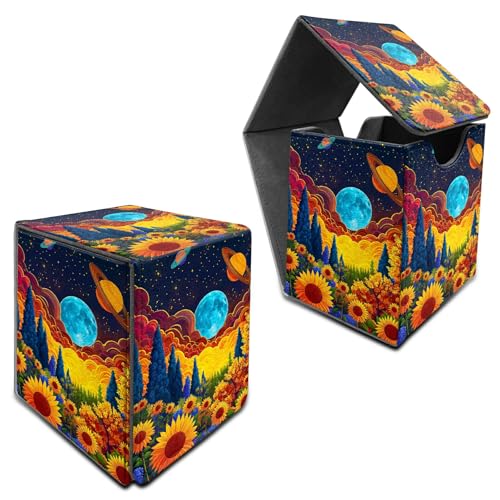RWUTYTIUL Für MTG Commander Deck Box, Karten-Aufbewahrungsbox passend für 100+ Hülsenkarten, PU-Leder, große Größe, starker Magnet, Kartendeck-Halter für Brettspiel, Magic MTG TCG CCG, Sonnenblume RWUTYTIUL Für MTG Commander Deck Box, Karten-Aufbewahrungsbox passend für 100+ Hülsenkarten, PU-Leder, große Größe, starker Magnet, Kartendeck-Halter für Brettspiel, Magic MTG TCG CCG, Sonnenblume von RWUTYTIUL