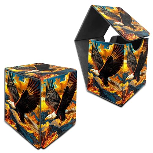 RWUTYTIUL Für MTG Commander Deck Box, Karten-Aufbewahrungsbox passend für 100+ Hülsenkarten, PU-Leder, große Größe, starker Magnet, Kartendeck-Halter für Brettspiel, Magic MTG TCG CCG, Mountain Eagle RWUTYTIUL Für MTG Commander Deck Box, Karten-Aufbewahrungsbox passend für 100+ Hülsenkarten, PU-Leder, große Größe, starker Magnet, Kartendeck-Halter für Brettspiel, Magic MTG TCG CCG, Mountain Eagle von RWUTYTIUL