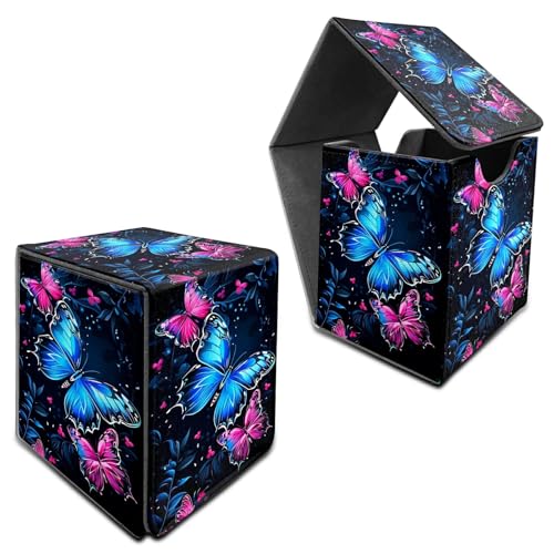 RWUTYTIUL Für MTG Commander Deck Box, Karten-Aufbewahrungsbox passend für 100+ Hülsenkarten, PU-Leder, große Größe, starker Magnet, Kartendeck-Halter für Brettspiel, Magic MTG TCG CCG, Blauer roter RWUTYTIUL Für MTG Commander Deck Box, Karten-Aufbewahrungsbox passend für 100+ Hülsenkarten, PU-Leder, große Größe, starker Magnet, Kartendeck-Halter für Brettspiel, Magic MTG TCG CCG, Blauer roter von RWUTYTIUL