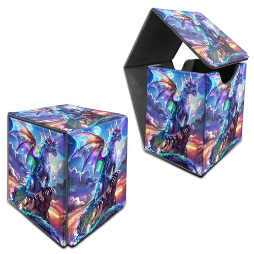 RWUTYTIUL Für MTG Commander Deck Box, Karten-Aufbewahrungsbox passend für 100+ Hülsenkarten, PU-Leder, große Größe, starker Magnet, Kartendeck-Halter für Brettspiel, Magic MTG TCG CCG, Galaxy Dragon RWUTYTIUL Für MTG Commander Deck Box, Karten-Aufbewahrungsbox passend für 100+ Hülsenkarten, PU-Leder, große Größe, starker Magnet, Kartendeck-Halter für Brettspiel, Magic MTG TCG CCG, Galaxy Dragon von RWUTYTIUL