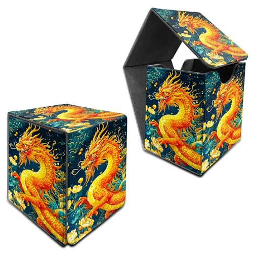 RWUTYTIUL Für MTG Commander Deck Box, Karten-Aufbewahrungsbox passend für 100+ Hülsenkarten, PU-Leder, große Größe, starker Magnet, Kartendeck-Halter für Brettspiel, Magic MTG TCG CCG, Red Dragon RWUTYTIUL Für MTG Commander Deck Box, Karten-Aufbewahrungsbox passend für 100+ Hülsenkarten, PU-Leder, große Größe, starker Magnet, Kartendeck-Halter für Brettspiel, Magic MTG TCG CCG, Red Dragon von RWUTYTIUL