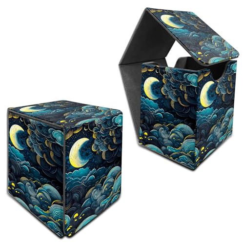 RWUTYTIUL Für MTG Commander Deck Box, Karten-Aufbewahrungsbox passend für 100+ Hülsenkarten, PU-Leder, große Größe, starker Magnet, Kartendeck-Halter für Brettspiel, Magic MTG TCG CCG, blaue Wolken RWUTYTIUL Für MTG Commander Deck Box, Karten-Aufbewahrungsbox passend für 100+ Hülsenkarten, PU-Leder, große Größe, starker Magnet, Kartendeck-Halter für Brettspiel, Magic MTG TCG CCG, blaue Wolken von RWUTYTIUL