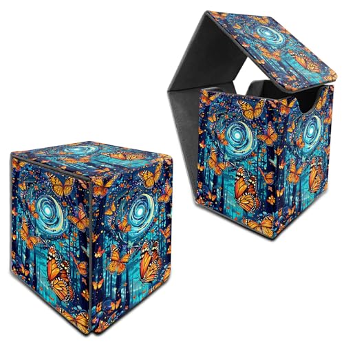 RWUTYTIUL Für MTG Commander Deck Box, Karten-Aufbewahrungsbox passend für 100+ Hülsenkarten, PU-Leder, große Größe, starker Magnet, Kartendeck-Halter für Brettspiel, Magic MTG TCG CCG, gelber RWUTYTIUL Für MTG Commander Deck Box, Karten-Aufbewahrungsbox passend für 100+ Hülsenkarten, PU-Leder, große Größe, starker Magnet, Kartendeck-Halter für Brettspiel, Magic MTG TCG CCG, gelber von RWUTYTIUL