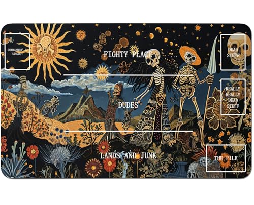 RWUTYTIUL Für MTG-Karten-Spielmatte, 61 x 35,6 cm, mit B-Zone, genähte Spielmatte für Commander-Board, TCG, RPG, CCG, Desktop-Tablet, Mauspad zum Spielen, Zubehör, Galaxie-Pilzschädel RWUTYTIUL Für MTG-Karten-Spielmatte, 61 x 35,6 cm, mit B-Zone, genähte Spielmatte für Commander-Board, TCG, RPG, CCG, Desktop-Tablet, Mauspad zum Spielen, Zubehör, Galaxie-Pilzschädel von RWUTYTIUL