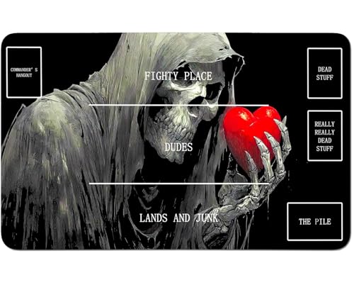 RWUTYTIUL Für MTG-Karten-Spielmatte, 61 x 35,6 cm, mit B-Zone, genähte Spielmatte für Commander-Board, TCG, RPG, CCG, Desktop-Tablet, Mauspad zum Spielen, Zubehör, Liebesschädel RWUTYTIUL Für MTG-Karten-Spielmatte, 61 x 35,6 cm, mit B-Zone, genähte Spielmatte für Commander-Board, TCG, RPG, CCG, Desktop-Tablet, Mauspad zum Spielen, Zubehör, Liebesschädel von RWUTYTIUL