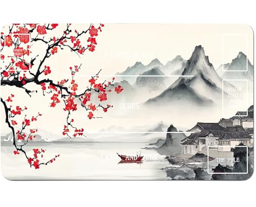 RWUTYTIUL Für MTG-Karten-Spielmatte, 61 x 35,6 cm, mit B-Zone, genähte Spielmatte für Commander-Board, TCG, RPG, CCG, Desktop-Tablet, Mauspad zum Spielen von Zubehör, Tintenmalerei von Blumen RWUTYTIUL Für MTG-Karten-Spielmatte, 61 x 35,6 cm, mit B-Zone, genähte Spielmatte für Commander-Board, TCG, RPG, CCG, Desktop-Tablet, Mauspad zum Spielen von Zubehör, Tintenmalerei von Blumen von RWUTYTIUL