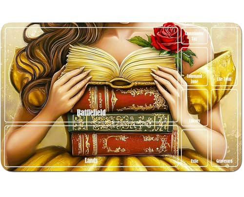 RWUTYTIUL Für MTG-Karten-Spielmatte, 61 x 35,6 cm, mit einer Zone, genähte Spielmatte für Commander-Board, TCG, RPG, CCG, Desktop-Tablet, Mauspad zum Spielen, Zubehör, Buch Rose Girl RWUTYTIUL Für MTG-Karten-Spielmatte, 61 x 35,6 cm, mit einer Zone, genähte Spielmatte für Commander-Board, TCG, RPG, CCG, Desktop-Tablet, Mauspad zum Spielen, Zubehör, Buch Rose Girl von RWUTYTIUL