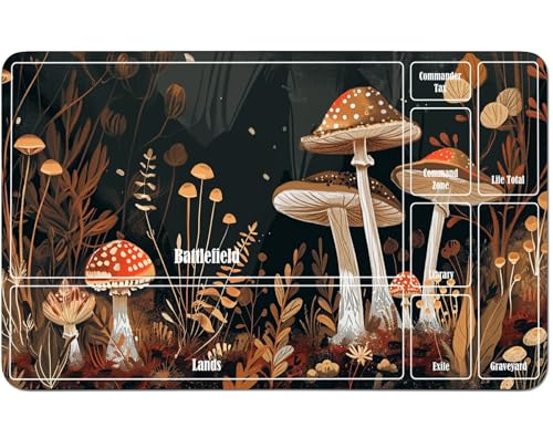 RWUTYTIUL Für MTG-Karten-Spielmatte, 61 x 35,6 cm, mit einer Zone, genähte Spielmatte für Commander-Board, TCG, RPG, CCG, Desktop-Tablet, Mauspad zum Spielen, Zubehör, Pilzkunst RWUTYTIUL Für MTG-Karten-Spielmatte, 61 x 35,6 cm, mit einer Zone, genähte Spielmatte für Commander-Board, TCG, RPG, CCG, Desktop-Tablet, Mauspad zum Spielen, Zubehör, Pilzkunst von RWUTYTIUL