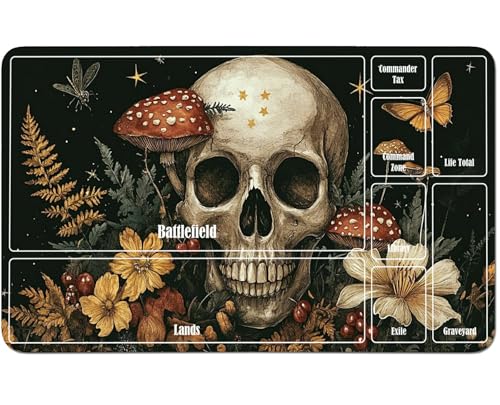RWUTYTIUL Für MTG-Karten-Spielmatte, 61 x 35,6 cm, mit einer Zone, genähte Spielmatte für Commander-Board, TCG, RPG, CCG, Desktop-Tablet, Mauspad zum Spielen, Zubehör, Pilzschädel RWUTYTIUL Für MTG-Karten-Spielmatte, 61 x 35,6 cm, mit einer Zone, genähte Spielmatte für Commander-Board, TCG, RPG, CCG, Desktop-Tablet, Mauspad zum Spielen, Zubehör, Pilzschädel von RWUTYTIUL