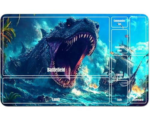 RWUTYTIUL Für MTG-Karten-Spielmatte, 61 x 35,6 cm, mit einer Zone, genähte Spielmatte für Commander-Board, TCG, RPG, CCG, Desktop-Tablet, Mauspad zum Spielen von Zubehör, Segeldinosaurier RWUTYTIUL Für MTG-Karten-Spielmatte, 61 x 35,6 cm, mit einer Zone, genähte Spielmatte für Commander-Board, TCG, RPG, CCG, Desktop-Tablet, Mauspad zum Spielen von Zubehör, Segeldinosaurier von RWUTYTIUL