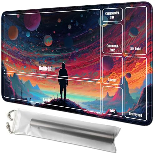 RWUTYTIUL Galaxy Man Karten-Spielmatte, 61 x 35,6 cm, mit Tube-Tasche, Kartenspiel-Spielmatte mit Zonen, Kommandanten-Deckbrett, MTG, RPG, CCG, TCG, Kartenspiel, Schreibtischunterlage für Anfänger RWUTYTIUL Galaxy Man Karten-Spielmatte, 61 x 35,6 cm, mit Tube-Tasche, Kartenspiel-Spielmatte mit Zonen, Kommandanten-Deckbrett, MTG, RPG, CCG, TCG, Kartenspiel, Schreibtischunterlage für Anfänger von RWUTYTIUL