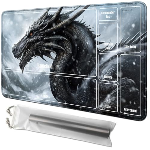 RWUTYTIUL Iceberg Drachenkarten-Spielmatte, 61 x 35,6 cm, mit Playmat-Röhrentasche, Kartenspiel, Spielmatte mit Zonen, Kommandantendeckbrett, MTG, RPG, CCG, TCG, Kartenspiel, Schreibtischmatten für RWUTYTIUL Iceberg Drachenkarten-Spielmatte, 61 x 35,6 cm, mit Playmat-Röhrentasche, Kartenspiel, Spielmatte mit Zonen, Kommandantendeckbrett, MTG, RPG, CCG, TCG, Kartenspiel, Schreibtischmatten für von RWUTYTIUL