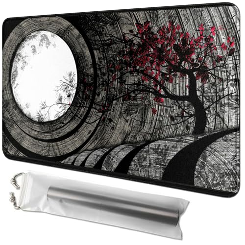 RWUTYTIUL Kartenspielmatte, 61 x 35,6 cm, mit Playmat-Tube, Kartenspiel-Spielmatte mit genähtem Commander-Deckbrett, MTG, RPG, CCG, TCG, Kartenspiel, Schreibtischmatten für Anfänger, Pflaumenblüte RWUTYTIUL Kartenspielmatte, 61 x 35,6 cm, mit Playmat-Tube, Kartenspiel-Spielmatte mit genähtem Commander-Deckbrett, MTG, RPG, CCG, TCG, Kartenspiel, Schreibtischmatten für Anfänger, Pflaumenblüte von RWUTYTIUL