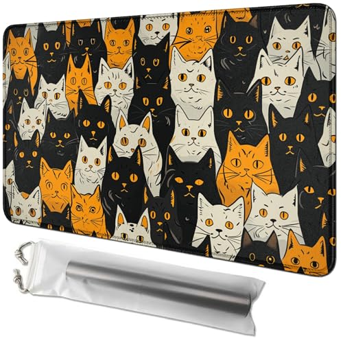 RWUTYTIUL Kartenspielmatte, 61 x 35,6 cm, mit Playmat-Tube, Kartenspiel-Spielmatte mit genähtem Commander-Deckbrett, MTG, RPG, CCG, TCG, Kartenspiel, Schreibtischmatten für Anfänger, orange-weiße RWUTYTIUL Kartenspielmatte, 61 x 35,6 cm, mit Playmat-Tube, Kartenspiel-Spielmatte mit genähtem Commander-Deckbrett, MTG, RPG, CCG, TCG, Kartenspiel, Schreibtischmatten für Anfänger, orange-weiße von RWUTYTIUL