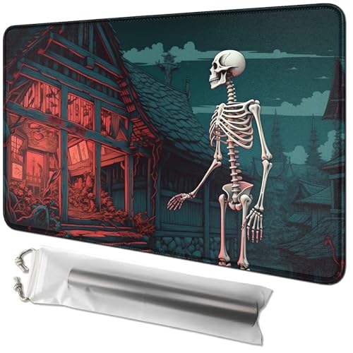 RWUTYTIUL Kartenspielmatte 61 x 35,6 cm mit Playmat-Tube-Tasche, Kartenspiel-Spielmatte mit genähtem Commander-Deckbrett, MTG, RPG, CCG, TCG, Kartenspiel, Schreibtischmatten für Anfänger, Dorfschädel RWUTYTIUL Kartenspielmatte 61 x 35,6 cm mit Playmat-Tube-Tasche, Kartenspiel-Spielmatte mit genähtem Commander-Deckbrett, MTG, RPG, CCG, TCG, Kartenspiel, Schreibtischmatten für Anfänger, Dorfschädel von RWUTYTIUL