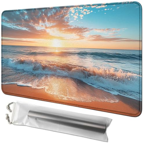 RWUTYTIUL Kartenspielmatte 61 x 35,6 cm mit Playmat-Tube-Tasche, Kartenspiel-Spielmatte mit genähtem Commander-Deckbrett, MTG, RPG, CCG, TCG, Kartenspiel, Schreibtischmatten für Anfänger, Sandstrand RWUTYTIUL Kartenspielmatte 61 x 35,6 cm mit Playmat-Tube-Tasche, Kartenspiel-Spielmatte mit genähtem Commander-Deckbrett, MTG, RPG, CCG, TCG, Kartenspiel, Schreibtischmatten für Anfänger, Sandstrand von RWUTYTIUL