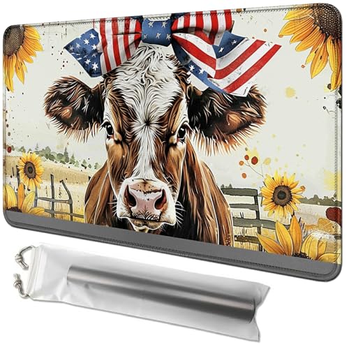 RWUTYTIUL Kartenspielmatte 61 x 35,6 cm mit Playmat-Tube-Tasche, Kartenspiel-Spielmatte mit genähtem Commander-Deckbrett, MTG, RPG, CCG, TCG, Kartenspiel, Schreibtischmatten für Anfänger, Flaggenkuh RWUTYTIUL Kartenspielmatte 61 x 35,6 cm mit Playmat-Tube-Tasche, Kartenspiel-Spielmatte mit genähtem Commander-Deckbrett, MTG, RPG, CCG, TCG, Kartenspiel, Schreibtischmatten für Anfänger, Flaggenkuh von RWUTYTIUL