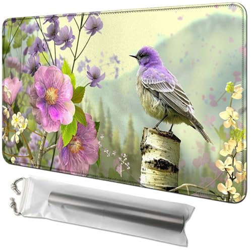 RWUTYTIUL Kartenspielmatte 61 x 35,6 cm mit Playmat-Tube-Tasche, Kartenspiel-Spielmatte mit genähtem Commander-Deckbrett, MTG, RPG, CCG, TCG, Kartenspiel, Schreibtischmatten für Anfänger, blühende RWUTYTIUL Kartenspielmatte 61 x 35,6 cm mit Playmat-Tube-Tasche, Kartenspiel-Spielmatte mit genähtem Commander-Deckbrett, MTG, RPG, CCG, TCG, Kartenspiel, Schreibtischmatten für Anfänger, blühende von RWUTYTIUL