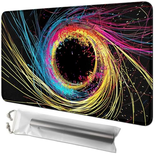 RWUTYTIUL Kartenspielmatte 61 x 35,6 cm mit Playmat-Tube-Tasche, Kartenspiel-Spielmatte mit genähtem Commander-Deckbrett, MTG, RPG, CCG, TCG, Kartenspiel, Schreibtischmatten für Anfänger, Blau-Gelb RWUTYTIUL Kartenspielmatte 61 x 35,6 cm mit Playmat-Tube-Tasche, Kartenspiel-Spielmatte mit genähtem Commander-Deckbrett, MTG, RPG, CCG, TCG, Kartenspiel, Schreibtischmatten für Anfänger, Blau-Gelb von RWUTYTIUL