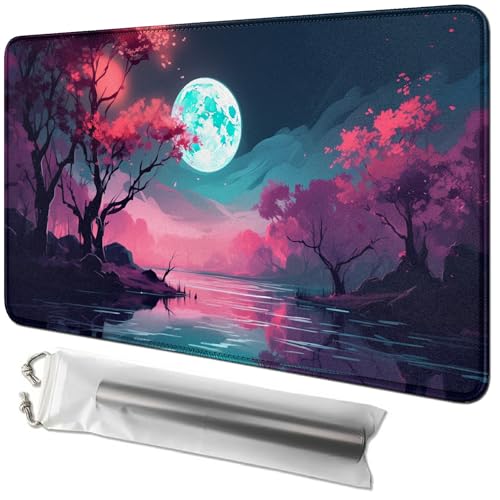 RWUTYTIUL Kartenspielmatte 61 x 35,6 cm mit Playmat-Tube-Tasche, Kartenspiel-Spielmatte mit genähtem Commander-Deckbrett, MTG, RPG, CCG, TCG, Kartenspiel, Schreibtischmatten für Anfänger, rosa Baum RWUTYTIUL Kartenspielmatte 61 x 35,6 cm mit Playmat-Tube-Tasche, Kartenspiel-Spielmatte mit genähtem Commander-Deckbrett, MTG, RPG, CCG, TCG, Kartenspiel, Schreibtischmatten für Anfänger, rosa Baum von RWUTYTIUL