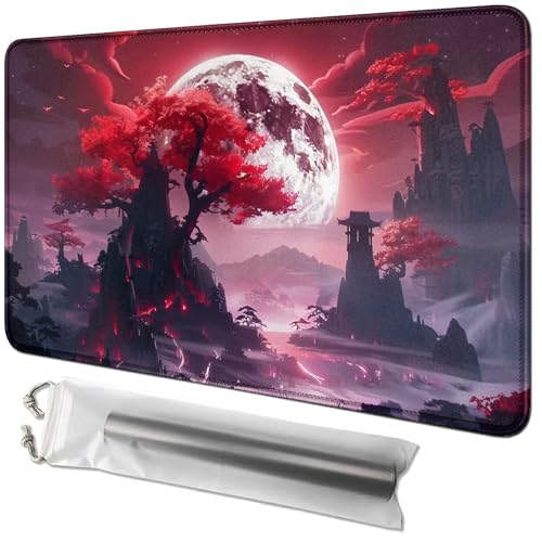 RWUTYTIUL Kartenspielmatte 61 x 35,6 cm mit Playmat-Tube-Tasche, Kartenspiel-Spielmatte mit genähtem Commander-Deckbrett, MTG, RPG, CCG, TCG, Kartenspiel, Schreibtischmatten für Anfänger, rotes Dorf RWUTYTIUL Kartenspielmatte 61 x 35,6 cm mit Playmat-Tube-Tasche, Kartenspiel-Spielmatte mit genähtem Commander-Deckbrett, MTG, RPG, CCG, TCG, Kartenspiel, Schreibtischmatten für Anfänger, rotes Dorf von RWUTYTIUL
