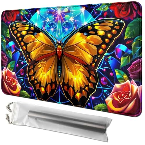 RWUTYTIUL Kartenspielmatte 61 x 35,6 cm mit Playmat-Tube-Tasche, Kartenspiel-Spielmatte mit genähtem Commander-Deckbrett, MTG, RPG, CCG, TCG, Kartenspiel, Schreibtischmatten für Anfänger, RWUTYTIUL Kartenspielmatte 61 x 35,6 cm mit Playmat-Tube-Tasche, Kartenspiel-Spielmatte mit genähtem Commander-Deckbrett, MTG, RPG, CCG, TCG, Kartenspiel, Schreibtischmatten für Anfänger, von RWUTYTIUL