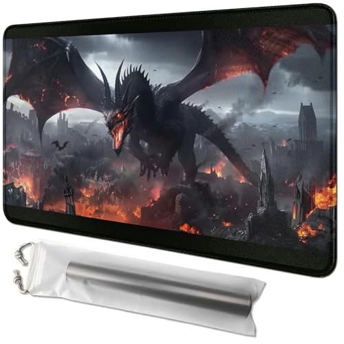 RWUTYTIUL Kartenspielmatte 61 x 35,6 cm mit Playmat-Tube-Tasche, Kartenspiel-Spielmatte mit genähtem Kommandanten-Deckbrett, MTG, RPG, CCG, TCG, Kartenspiel, Schreibtischmatten für Anfänger, Flaming RWUTYTIUL Kartenspielmatte 61 x 35,6 cm mit Playmat-Tube-Tasche, Kartenspiel-Spielmatte mit genähtem Kommandanten-Deckbrett, MTG, RPG, CCG, TCG, Kartenspiel, Schreibtischmatten für Anfänger, Flaming von RWUTYTIUL