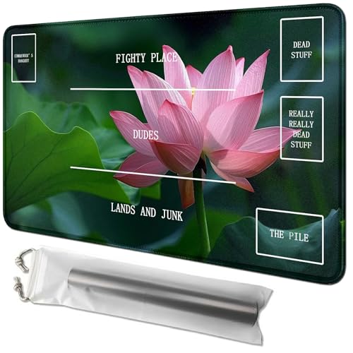 RWUTYTIUL Lotusblätter und Blumen, Karten-Spielmatte, 61 x 35,6 cm, mit Playmat-Schlauchtasche, Kartenspiel, Spielmatte mit Zonen, Kommandantendeckbrett, MTG, RPG, CCG, TCG, Kartenspiel, RWUTYTIUL Lotusblätter und Blumen, Karten-Spielmatte, 61 x 35,6 cm, mit Playmat-Schlauchtasche, Kartenspiel, Spielmatte mit Zonen, Kommandantendeckbrett, MTG, RPG, CCG, TCG, Kartenspiel, von RWUTYTIUL