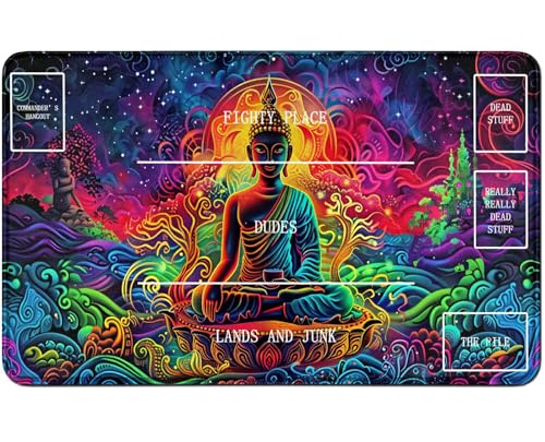 RWUTYTIUL MTG Card Playmat 61 x 35,6 cm, genähte Spielmatte für Commander-Board RPG CCG Game Magic The Gathering, Spielmatte für Kartenspiel, Spielzubehör, Buddha RWUTYTIUL MTG Card Playmat 61 x 35,6 cm, genähte Spielmatte für Commander-Board RPG CCG Game Magic The Gathering, Spielmatte für Kartenspiel, Spielzubehör, Buddha von RWUTYTIUL
