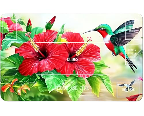 RWUTYTIUL MTG-Karten-Spielmatte, 61 x 35,6 cm, mit B-Zone, genähte Spielmatte für Commander-Board, TCG, RPG, CCG, Desktop-Tablet, Mauspad für Spielzubehör, Trompete, Blume, Vogel RWUTYTIUL MTG-Karten-Spielmatte, 61 x 35,6 cm, mit B-Zone, genähte Spielmatte für Commander-Board, TCG, RPG, CCG, Desktop-Tablet, Mauspad für Spielzubehör, Trompete, Blume, Vogel von RWUTYTIUL