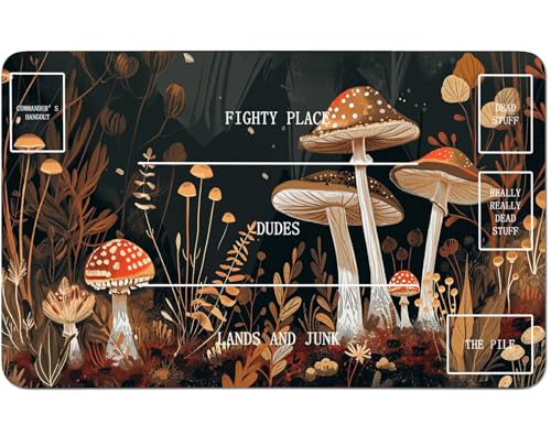 RWUTYTIUL MTG-Karten-Spielmatte, 61 x 35,6 cm, mit B-Zone, genähte Spielmatte für Commander-Board, TCG, RPG, CCG, Desktop-Tablet, Mauspad zum Spielen, Zubehör, Pilzkunst RWUTYTIUL MTG-Karten-Spielmatte, 61 x 35,6 cm, mit B-Zone, genähte Spielmatte für Commander-Board, TCG, RPG, CCG, Desktop-Tablet, Mauspad zum Spielen, Zubehör, Pilzkunst von RWUTYTIUL