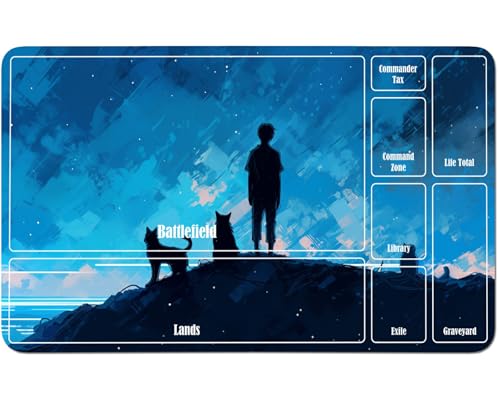 RWUTYTIUL MTG-Karten-Spielmatte, 61 x 35,6 cm, mit einer Zone, genähte Spielmatte für Commander-Board, TCG, RPG, CCG, Desktop-Tablet, Mauspad für Spielzubehör, Jungen und Haustiere von RWUTYTIUL