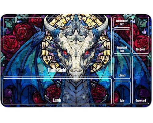RWUTYTIUL MTG-Karten-Spielmatte, 61 x 35,6 cm, mit einer Zone, genähte Spielmatte für Commander-Board, TCG, RPG, CCG, Desktop-Tablet, Mauspad zum Spielen, Zubehör, Glas-Wasserhahn RWUTYTIUL MTG-Karten-Spielmatte, 61 x 35,6 cm, mit einer Zone, genähte Spielmatte für Commander-Board, TCG, RPG, CCG, Desktop-Tablet, Mauspad zum Spielen, Zubehör, Glas-Wasserhahn von RWUTYTIUL